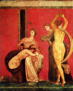 <b>One of the frescos of the Dionysiac <br>mysteries</b>