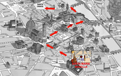 <b>Mappa con l'itinerario nel centro di Firenze</b>