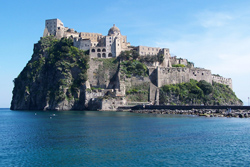 <b> View of the Aragonese Castle at Ischia Porto</b>