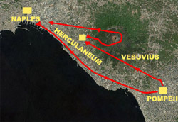 <b>The itinerary of this  private excursion to  Pompeii-Herculaneum-Vesuvius</b>
