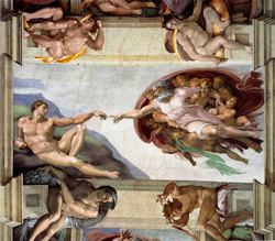 La Creazione di Adamo di Michelangelo nella Cappella Sistina 