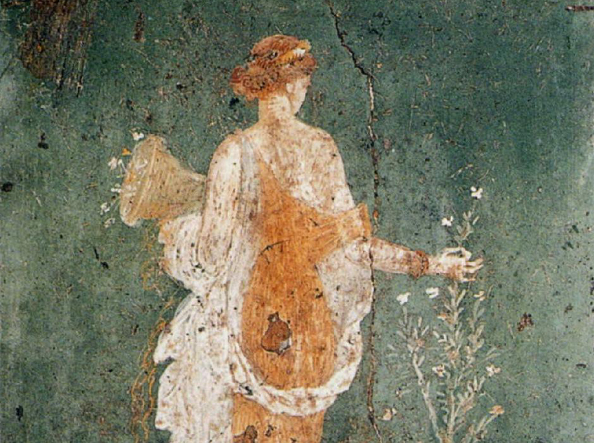 The fresco representing the Flora from the Ruins of Stabiae